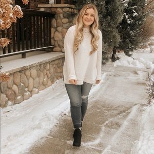 VESTIQUE WAFFLE KNIT SWEATER TUNIC